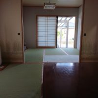 新調畳に入れ換えです、い草国産畳床はケナフを入れ柔らかくしました。お座敷二部屋。